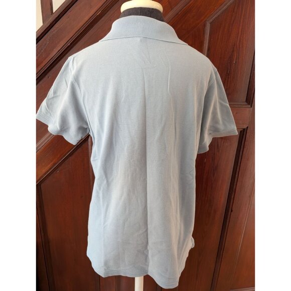 Eddie Bauer Womens Light Blue Short Sleeve Polo Shirt M Cotton Blend - Picture 3 of 4